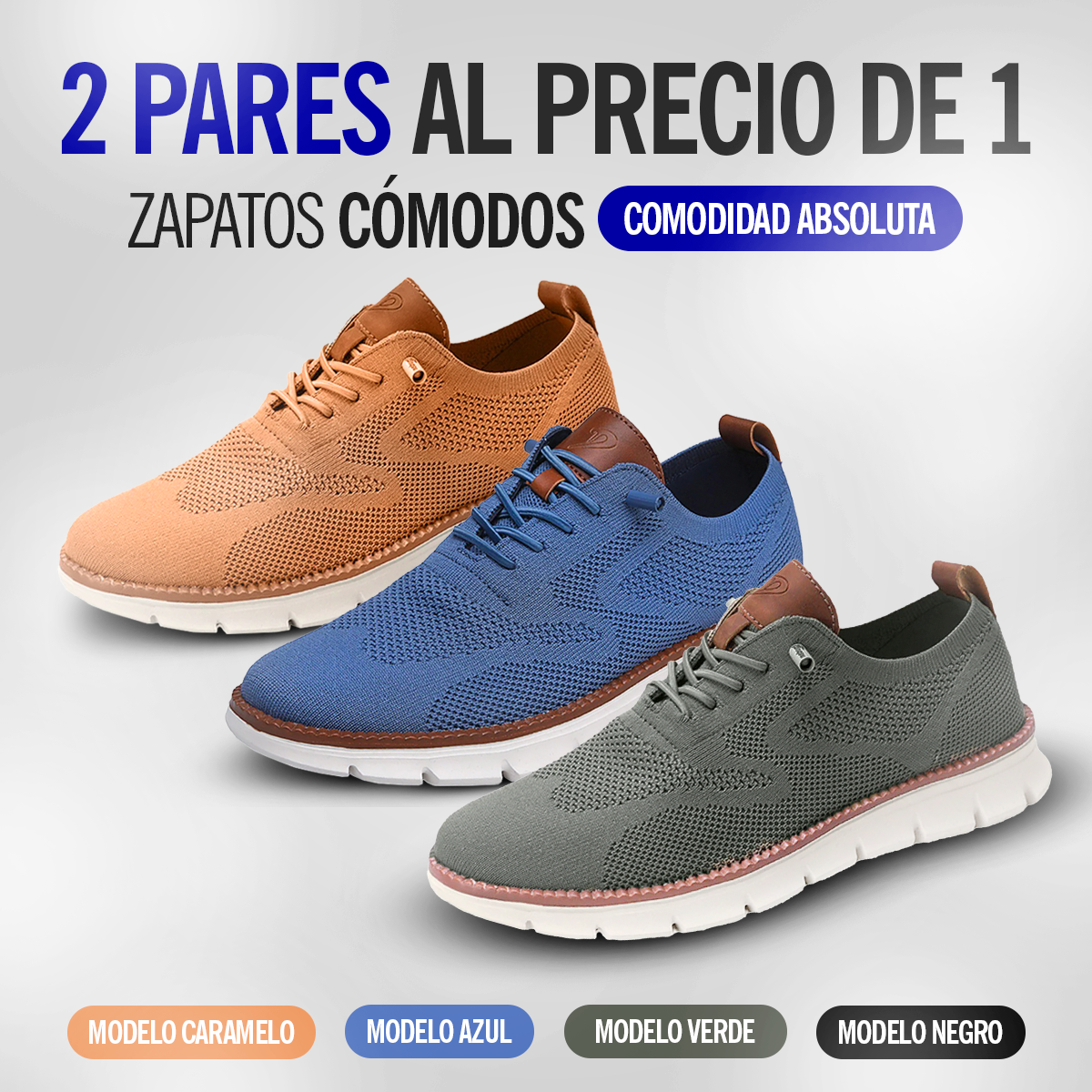 2 PARES AL PRECIO DE 1 – Zapatos Cómodos UrbanWeave